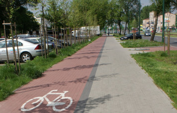 Sidewalk and bike path