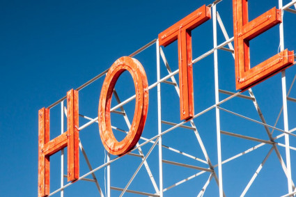 hotel sign neon letters